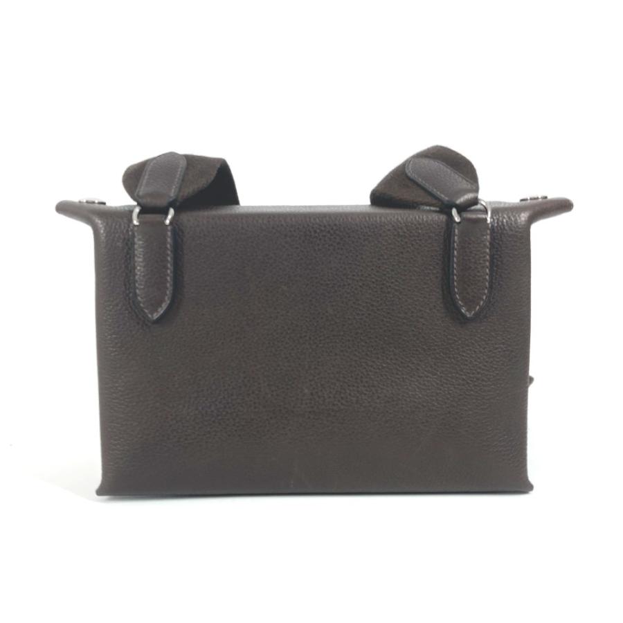 美品 HERMES エルメス ヴィドポッシュ クロスボディ カバン ポシェット 斜め掛け パンチング ショルダーバッグ ダークブラウン【中古】 | HERMES | 01