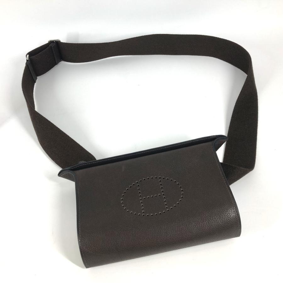 美品 HERMES エルメス ヴィドポッシュ クロスボディ カバン ポシェット 斜め掛け パンチング ショルダーバッグ ダークブラウン【中古】 | HERMES | 07