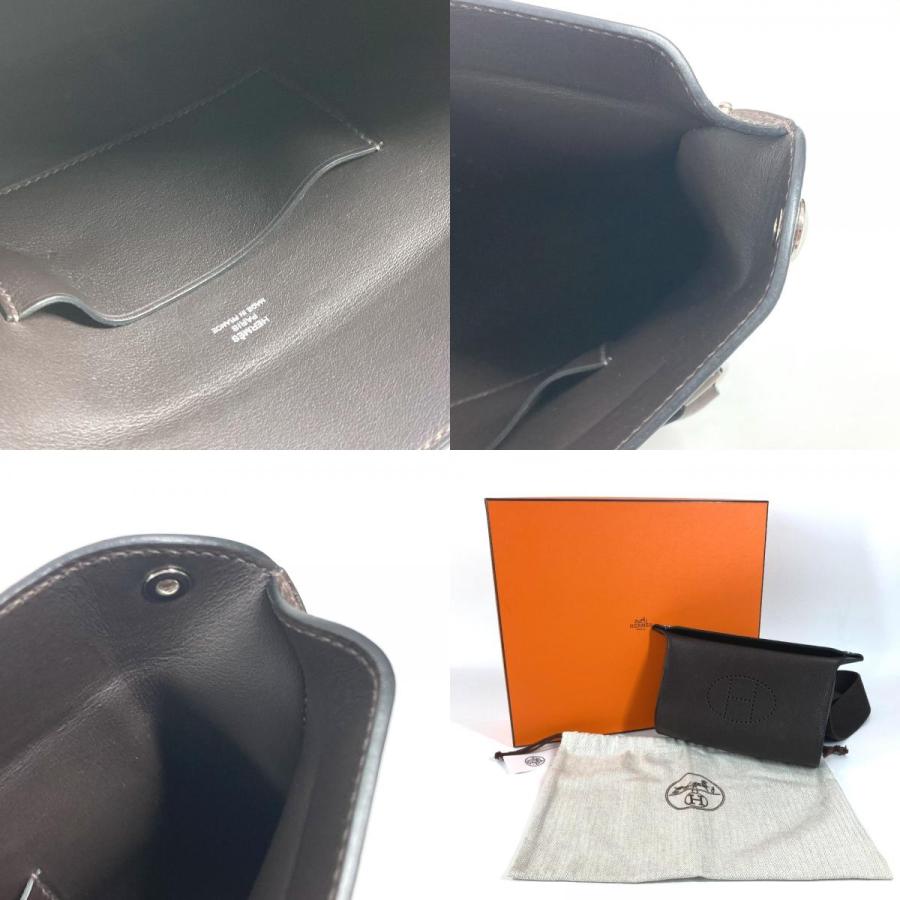 美品 HERMES エルメス ヴィドポッシュ クロスボディ カバン ポシェット 斜め掛け パンチング ショルダーバッグ ダークブラウン【中古】 | HERMES | 09
