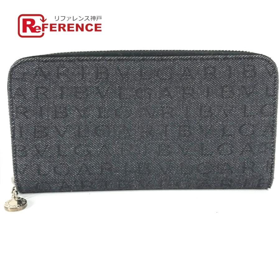 BVLGARI ブルガリ ブルガリブルガリ ロゴ ロングウォレット ラウンドファスナー 長財布 ブルー ユニセックス【中古】 | BVLGARI