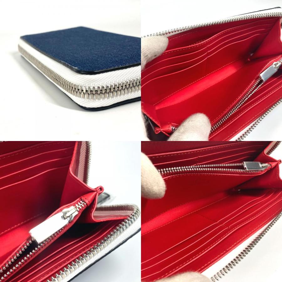 未使用 Christian Louboutin クリスチャンルブタン 1235496 ロゴ ラウンドファスナー ロングウォレット 長財布 ブルー レディース【中古】 | Christian Louboutin | 08