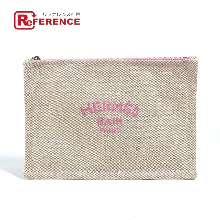 HERMES エルメス ヨッティングPM メイクポーチ カバン クラッチバッグ マルチポーチ  ロゴ ポーチ ピンク レディース【中古】 | HERMES