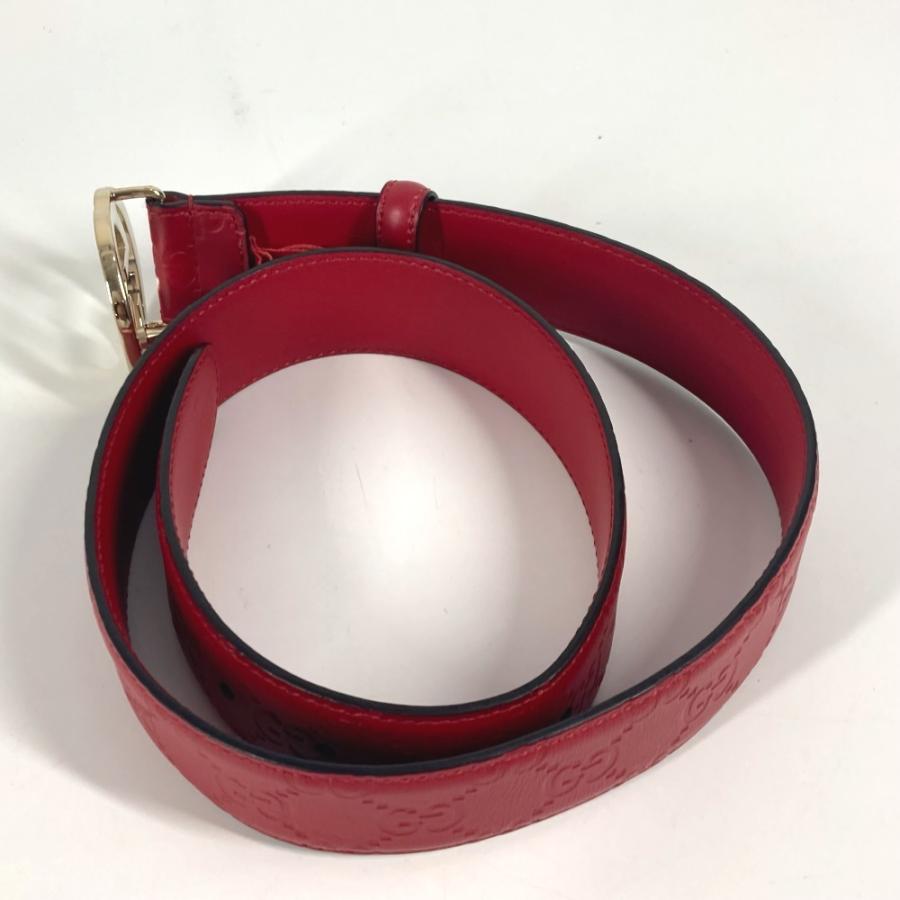 GUCCI グッチ 370543 GGバックル アクセサリー ダブルG グッチシマ ベルト レッド ユニセックス【中古】 | GUCCI | 05
