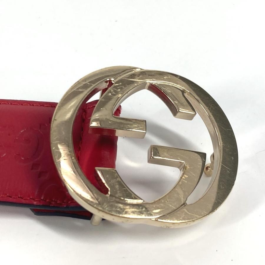 GUCCI グッチ 370543 GGバックル アクセサリー ダブルG グッチシマ ベルト レッド ユニセックス【中古】 | GUCCI | 06