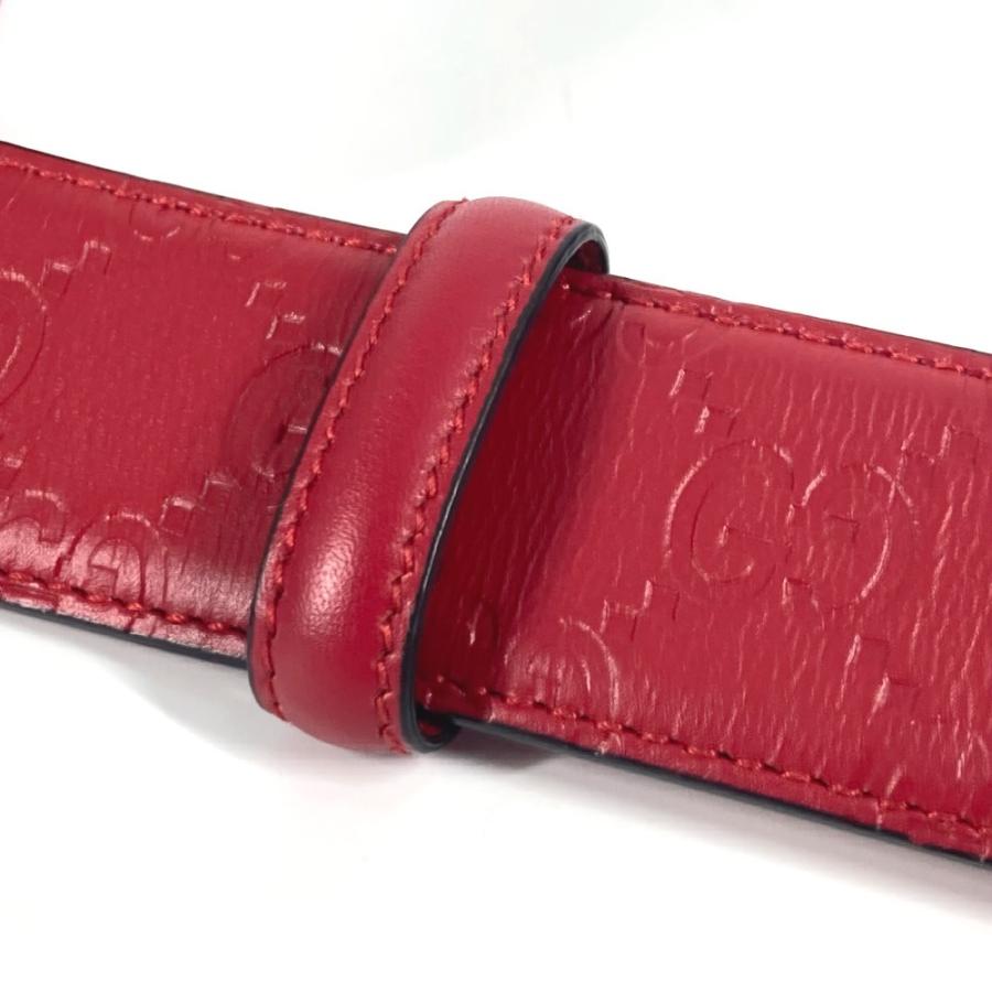 GUCCI グッチ 370543 GGバックル アクセサリー ダブルG グッチシマ ベルト レッド ユニセックス【中古】 | GUCCI | 07