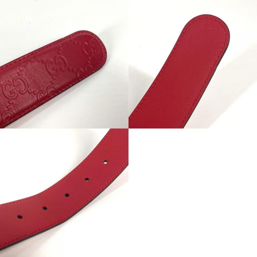 GUCCI グッチ 370543 GGバックル アクセサリー ダブルG グッチシマ ベルト レッド ユニセックス【中古】 | GUCCI | 09