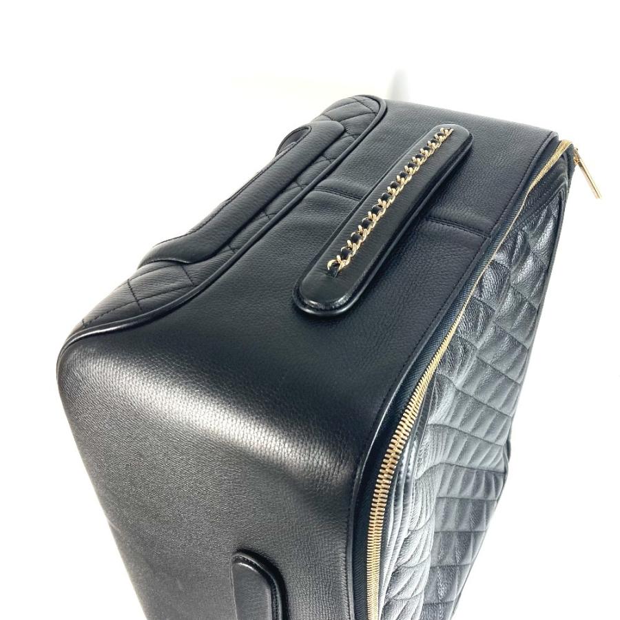 CHANEL シャネル CC ロゴ ココマーク スーツケース 4輪 旅行バッグ チェーン マトラッセ キルティング  キャリーバッグ ブラック 【中古】 | CHANEL | 04