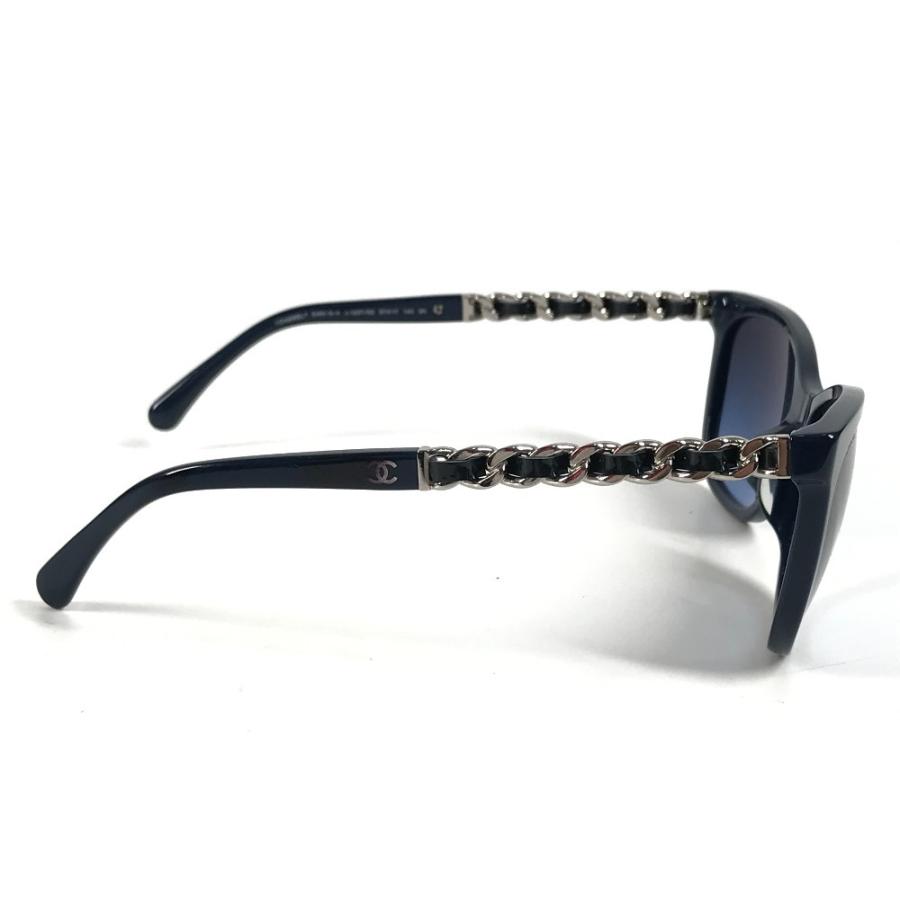 CHANEL シャネル 5260-Q-A CC ココマーク ロゴ チェーン めがね メガネ アイウェア 眼鏡  サングラス ネイビー レディース【中古】 | CHANEL | 03