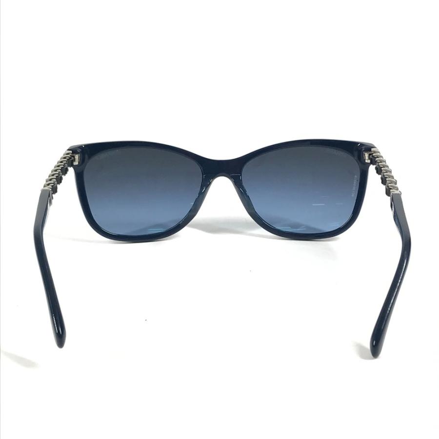 CHANEL シャネル 5260-Q-A CC ココマーク ロゴ チェーン めがね メガネ アイウェア 眼鏡  サングラス ネイビー レディース【中古】 | CHANEL | 04