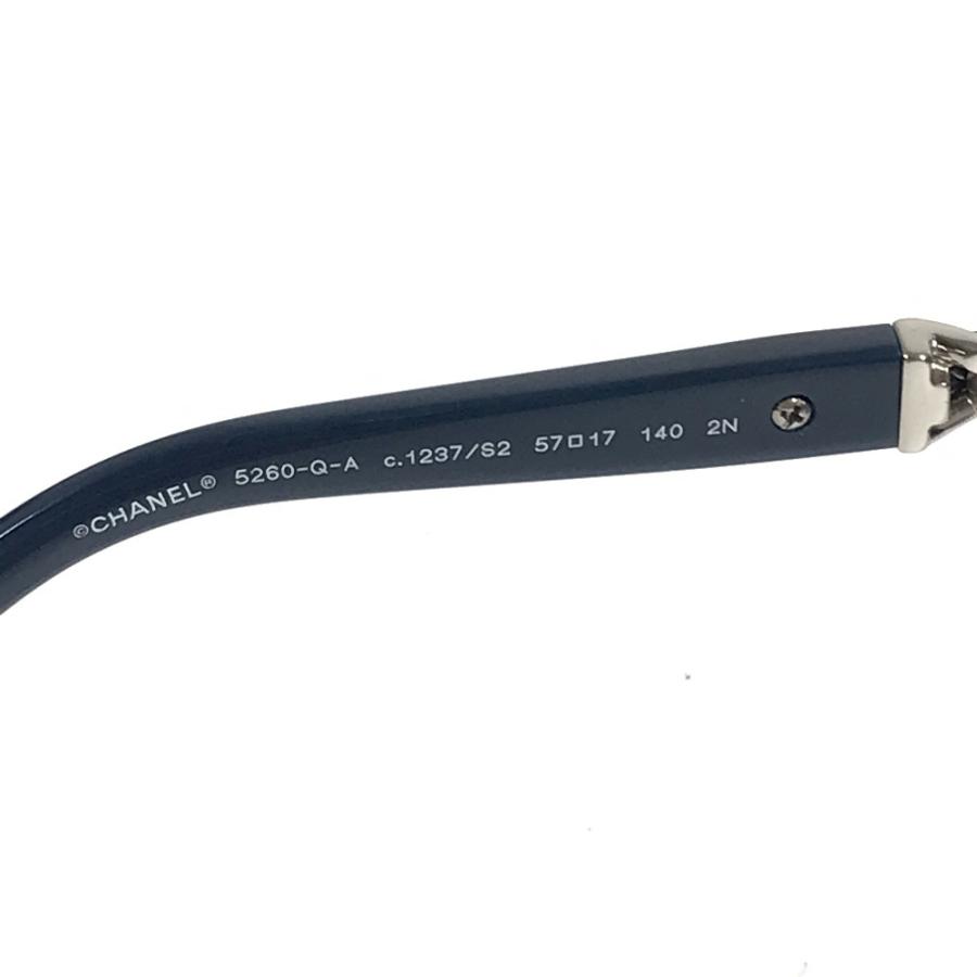 CHANEL シャネル 5260-Q-A CC ココマーク ロゴ チェーン めがね メガネ アイウェア 眼鏡  サングラス ネイビー レディース【中古】 | CHANEL | 06