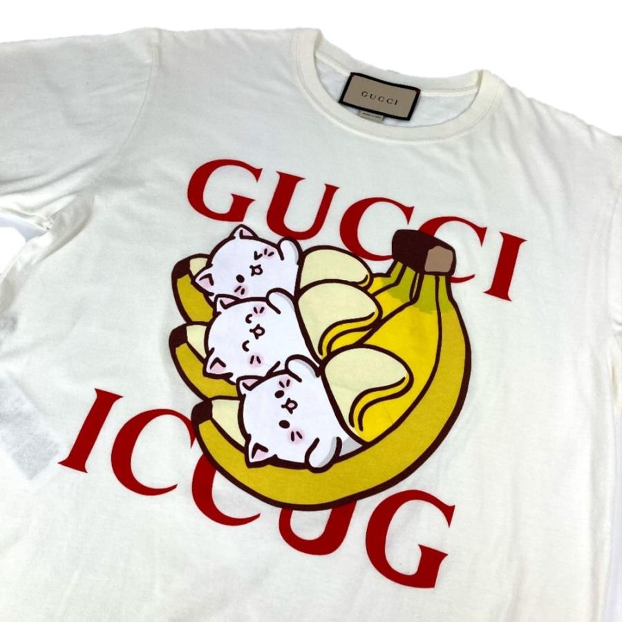 GUCCI グッチ 615044 ばなにゃ キャラクター アパレル 半袖 トップス 半袖Ｔシャツ ホワイト メンズ【中古】 | GUCCI | 02