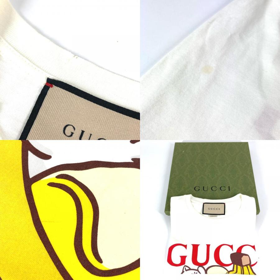 GUCCI グッチ 615044 ばなにゃ キャラクター アパレル 半袖 トップス 半袖Ｔシャツ ホワイト メンズ【中古】 | GUCCI | 09