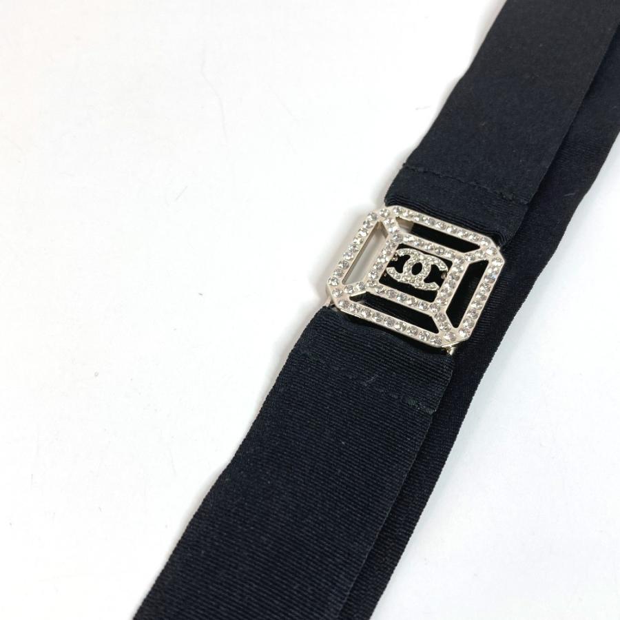 CHANEL シャネル ネックストラップ ネックレス CC ココマーク ラインストーン CC ココマーク ラインストーン ストラップ ブラック【中古】 | CHANEL | 03