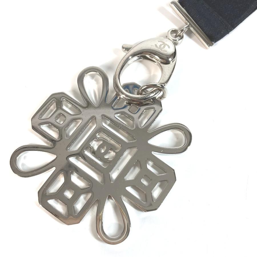 CHANEL シャネル ネックストラップ ネックレス CC ココマーク ラインストーン CC ココマーク ラインストーン ストラップ ブラック【中古】 | CHANEL | 06