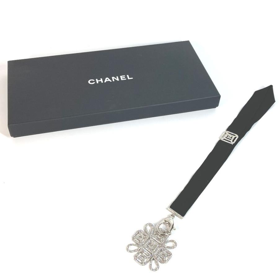 CHANEL シャネル ネックストラップ ネックレス CC ココマーク ラインストーン CC ココマーク ラインストーン ストラップ ブラック【中古】 | CHANEL | 08