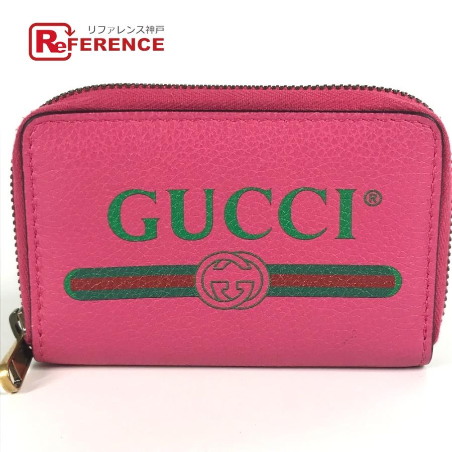 GUCCI グッチ 496319 ロゴ 財布 小銭入れ ラウンドファスナー コインケース ピンク ユニセックス【中古】 | GUCCI