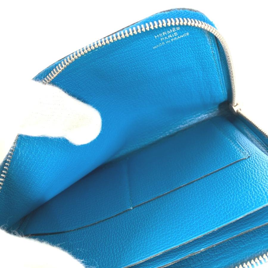 HERMES エルメス リミックスデュオ L字ファスナー コインケース付き 財布 小銭入れ コインケース ブルー ユニセックス【中古】 | HERMES | 08