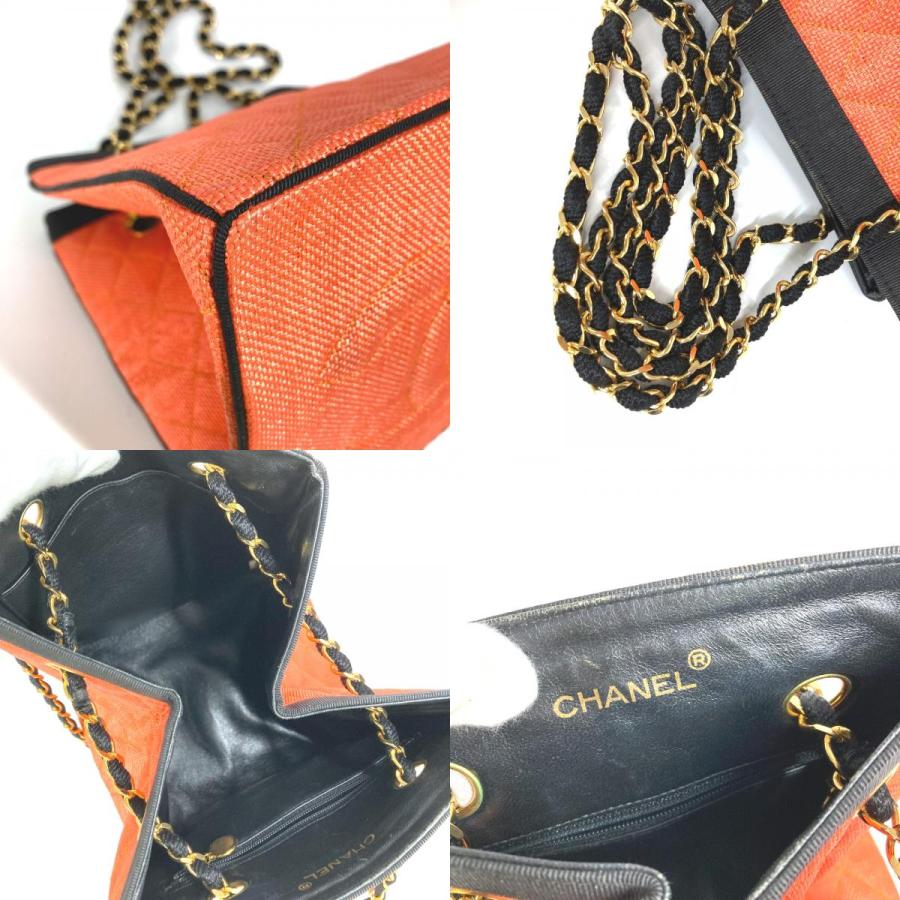 CHANEL シャネル マトラッセ キルティング 肩掛け トートバッグ バイカラー ヴィンテージ ショルダーバッグ オレンジ レディース【中古】 | CHANEL | 08