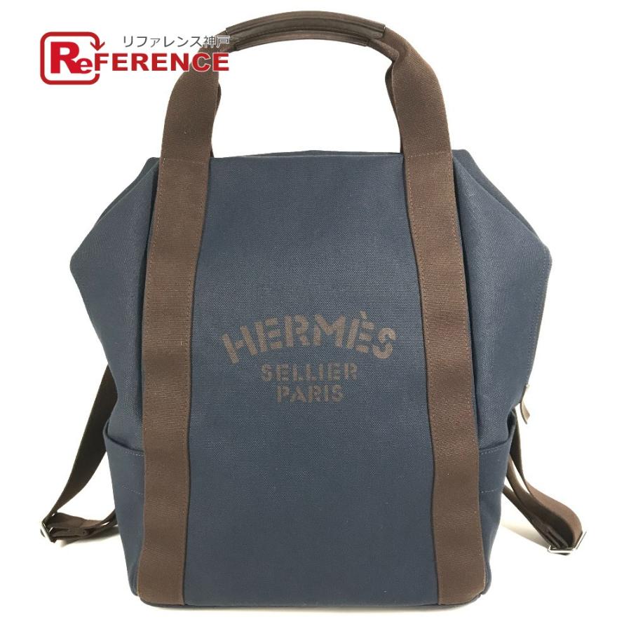 HERMES エルメス サックドパンサージュグルーム カバン バックパック   リュックサック ネイビー ユニセックス【中古】 | HERMES