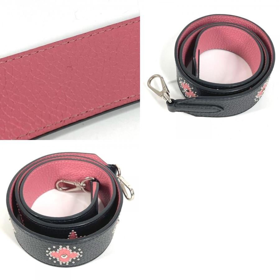 美品 LOUIS VUITTON ルイヴィトン スタッズ ロゴ モノグラムフラワー ショルダーストラップ ブラック レディース【中古】 | LOUIS VUITTON | 09