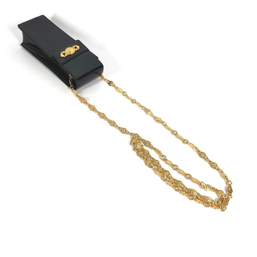 VERSACE ヴェルサーチ サンバースト ロゴ フォンバッグ カバン フラップ チェーンバッグ ヴィンテージ ショルダーバッグ ブラック 【中古】 |  | 02