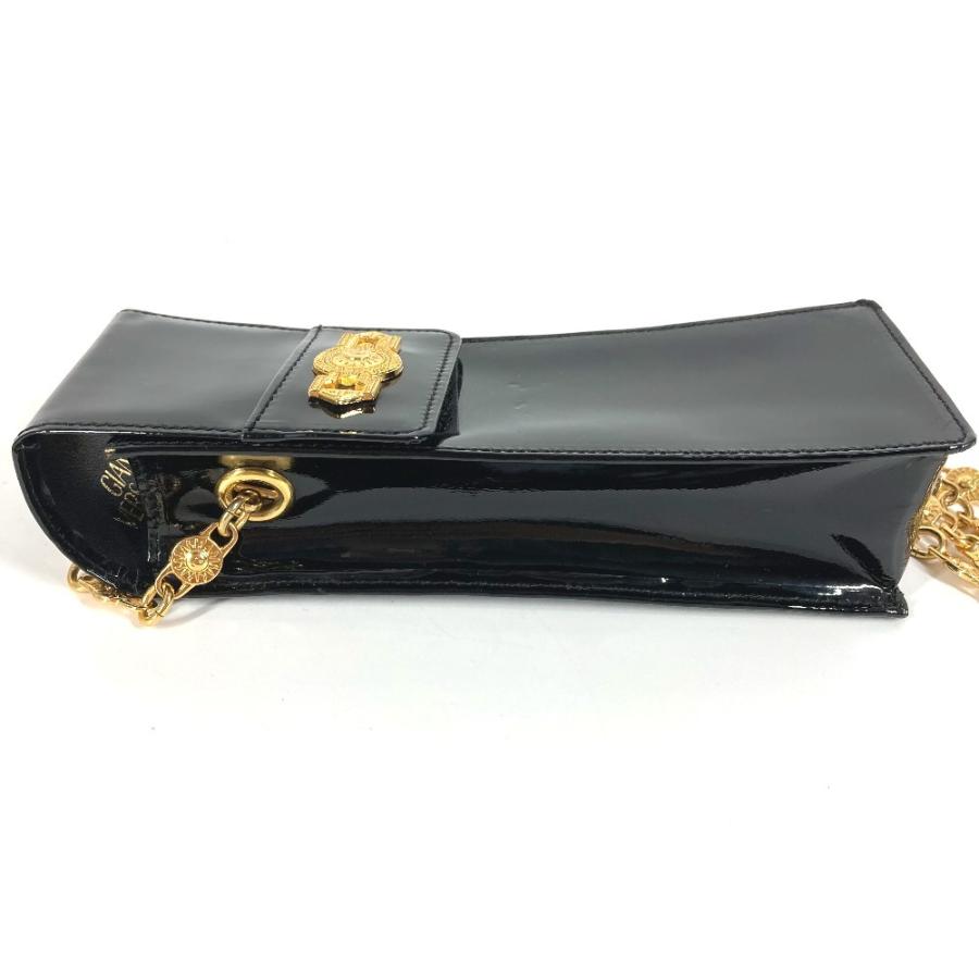 VERSACE ヴェルサーチ サンバースト ロゴ フォンバッグ カバン フラップ チェーンバッグ ヴィンテージ ショルダーバッグ ブラック 【中古】 |  | 06