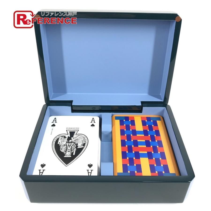 美品 HERMES エルメス H401148M  ファセットポーカーＨティサージュ トランプ ゲーム ポーカー インテリア ブルー・グラン【中古】 | HERMES