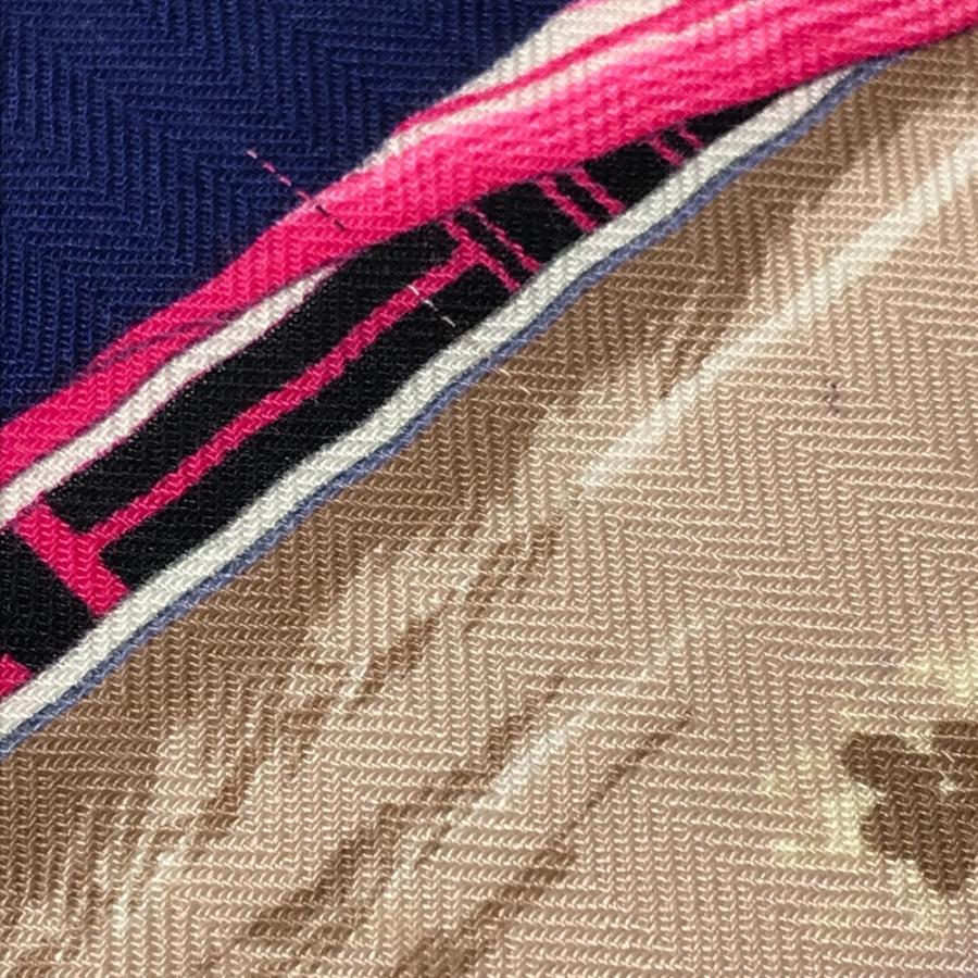 HERMES エルメス カレジェアン 140 カレジェアン140 ショール ストール 大判 スカーフ ブルー ユニセックス【中古】 | HERMES | 05