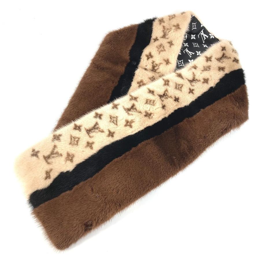 美品 LOUIS VUITTON ルイヴィトン M76165 エシャルプ ルイ イン ザ ウィンター ショール ストール ティペット モノグラム マフラー【中古】 | LOUIS VUITTON | 01