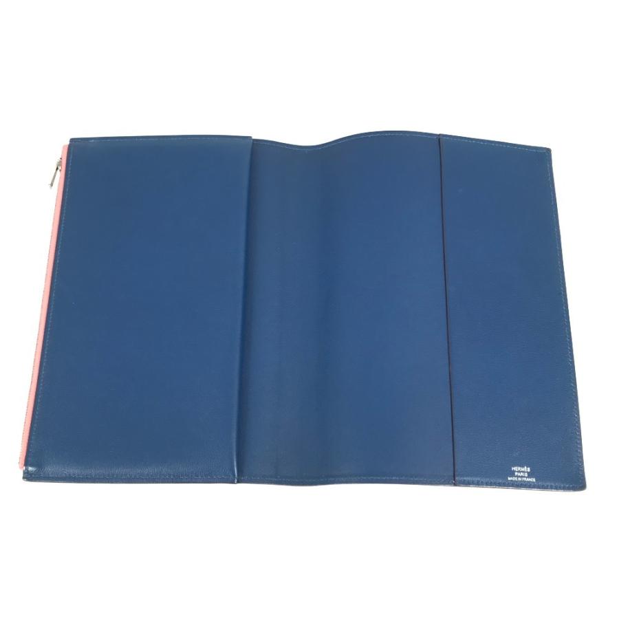 HERMES エルメス ノートパッド 《EAジップ》  ブックカバー ステーショナリー バイカラー ノートカバー ローズアザレ ピンク 【中古】 | HERMES | 06