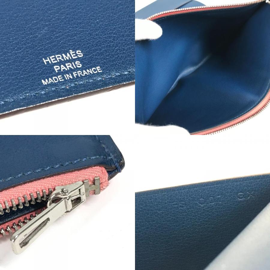 HERMES エルメス ノートパッド 《EAジップ》  ブックカバー ステーショナリー バイカラー ノートカバー ローズアザレ ピンク 【中古】 | HERMES | 07