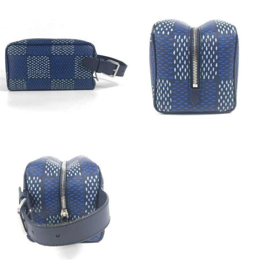 LOUIS VUITTON ルイヴィトン N40747 ロッカー ドップ・キット セカンドバッグ ダミエヘリテージ クラッチバッグ ブルー メンズ【中古】 | LOUIS VUITTON | 09