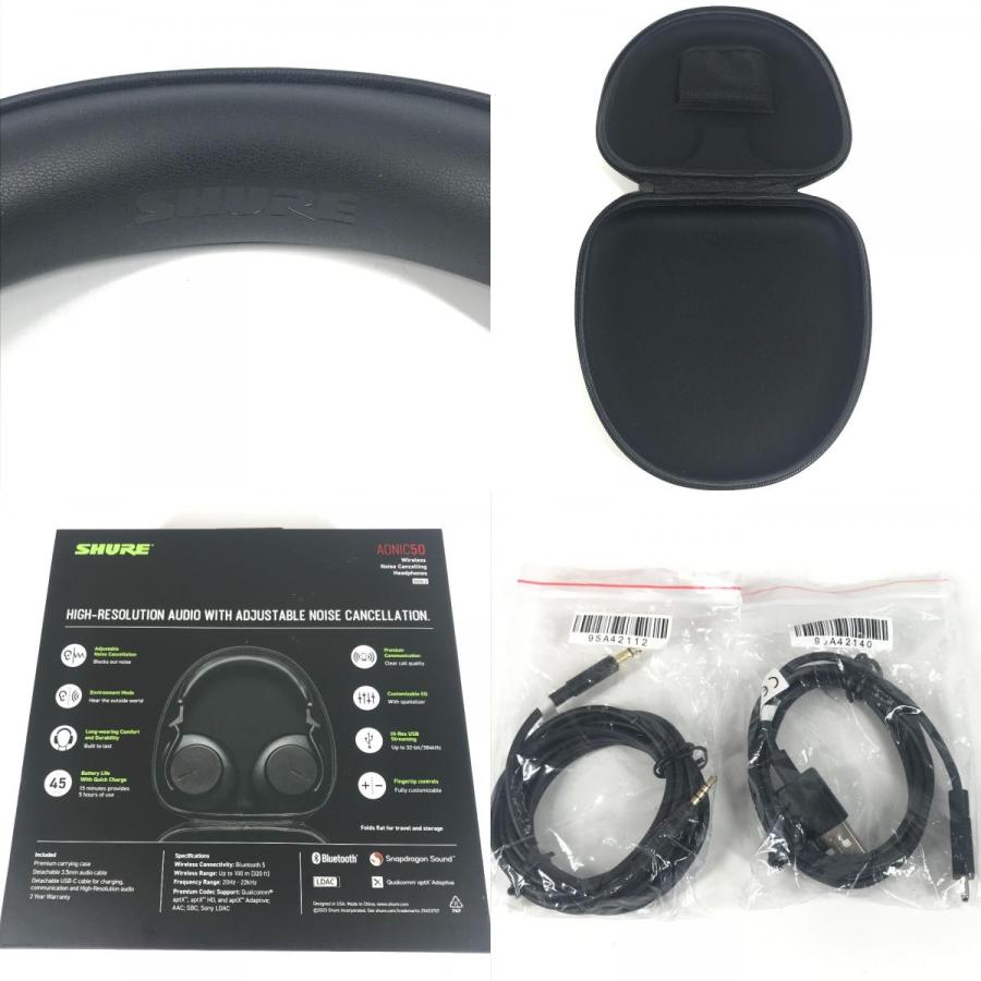 美品 SHURE シュア SBH50G2-BK-J AONIC 50 GEN 2 ヘッドホン ワイヤレス・ノイズキャンセリングヘッドホン ヘッドフォン ブラック【中古】 |  | 08