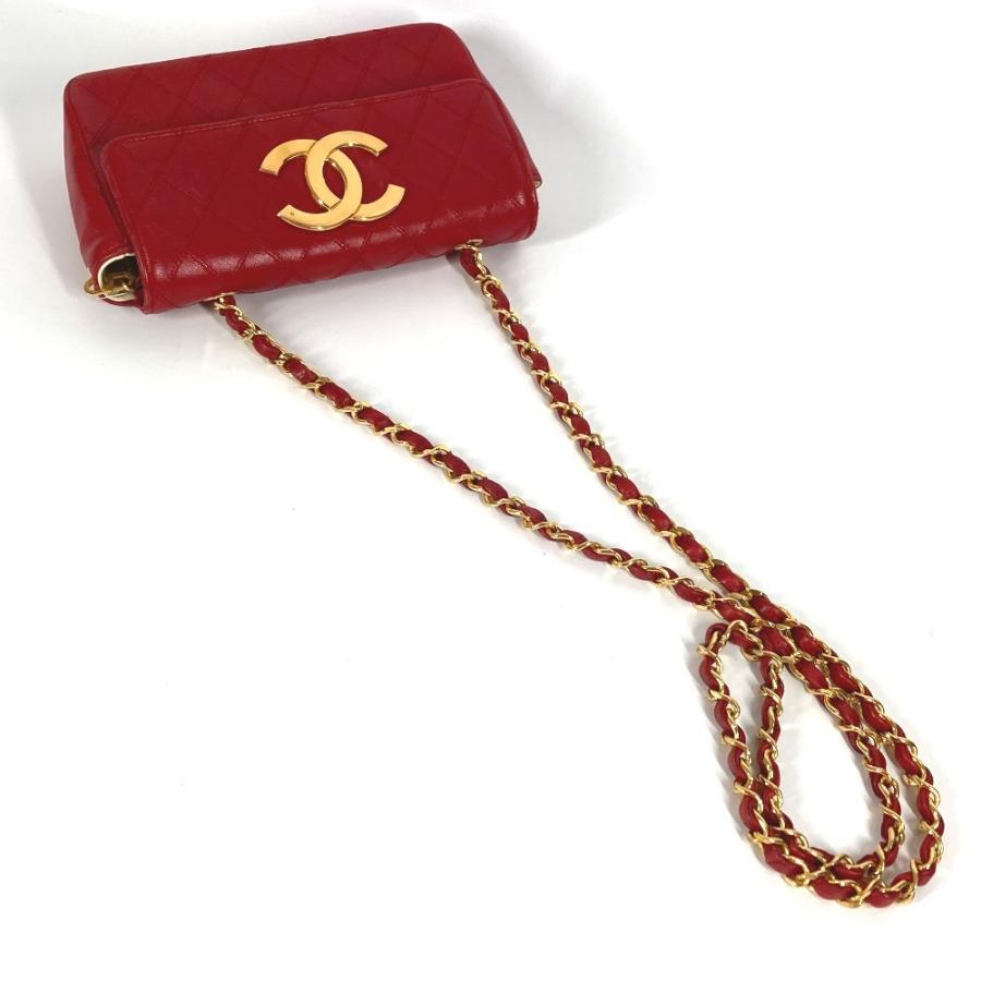 CHANEL シャネル CC ココマーク チェーン デカココ チェーンバッグ マトラッセ キルティング ショルダーバッグ レッド レディース【中古】 | CHANEL | 01