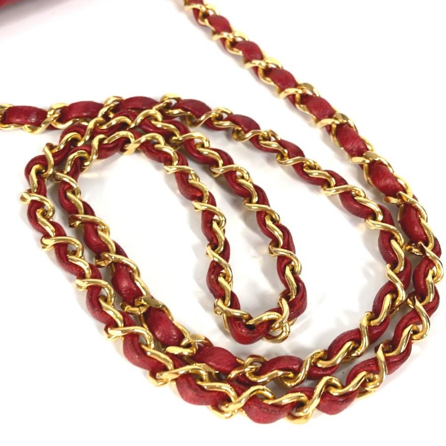 CHANEL シャネル CC ココマーク チェーン デカココ チェーンバッグ マトラッセ キルティング ショルダーバッグ レッド レディース【中古】 | CHANEL | 02