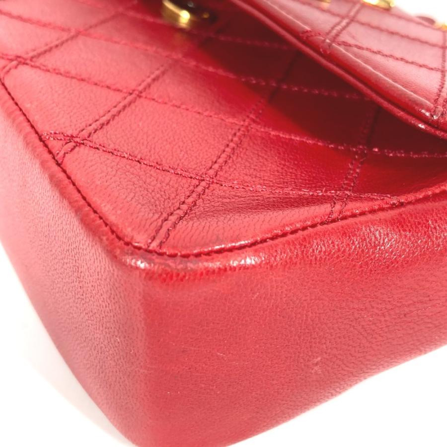 CHANEL シャネル CC ココマーク チェーン デカココ チェーンバッグ マトラッセ キルティング ショルダーバッグ レッド レディース【中古】 | CHANEL | 04