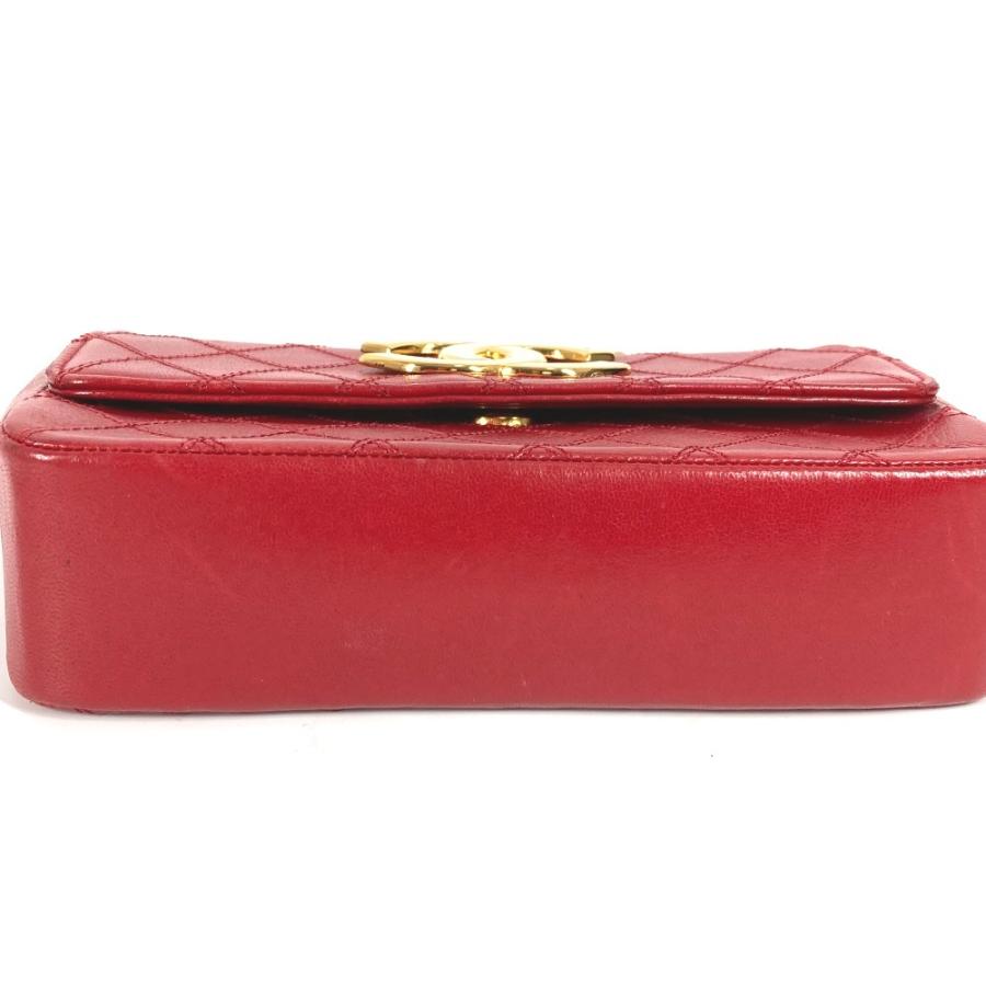 CHANEL シャネル CC ココマーク チェーン デカココ チェーンバッグ マトラッセ キルティング ショルダーバッグ レッド レディース【中古】 | CHANEL | 05
