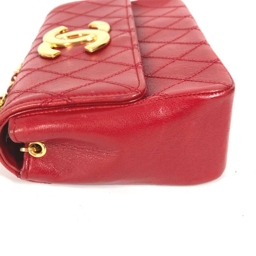 CHANEL シャネル CC ココマーク チェーン デカココ チェーンバッグ マトラッセ キルティング ショルダーバッグ レッド レディース【中古】 | CHANEL | 06