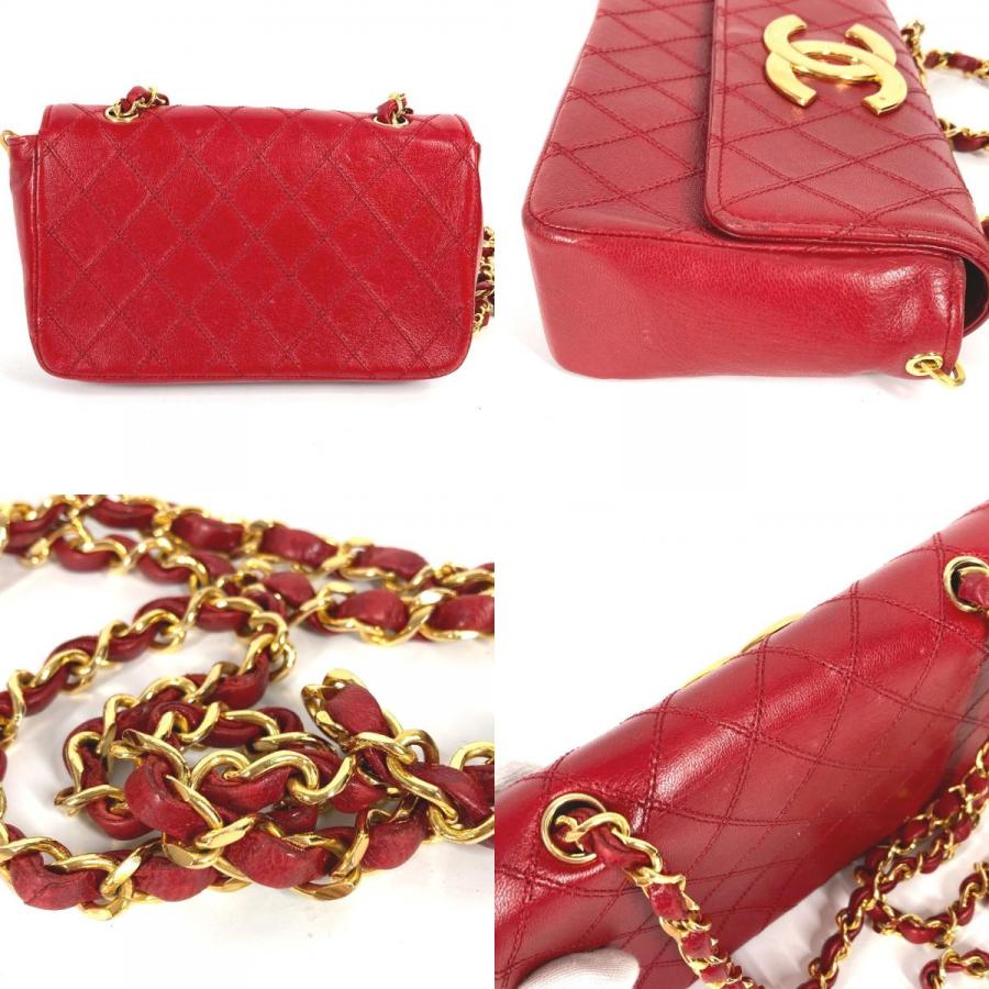 CHANEL シャネル CC ココマーク チェーン デカココ チェーンバッグ マトラッセ キルティング ショルダーバッグ レッド レディース【中古】 | CHANEL | 07