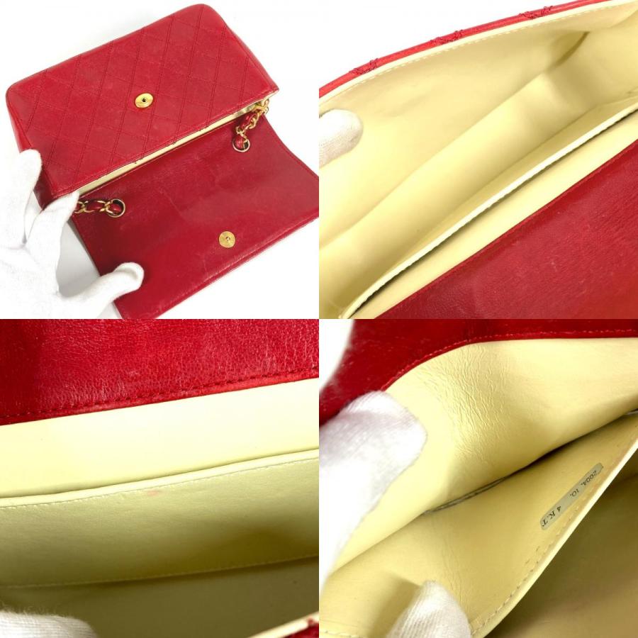 CHANEL シャネル CC ココマーク チェーン デカココ チェーンバッグ マトラッセ キルティング ショルダーバッグ レッド レディース【中古】 | CHANEL | 08