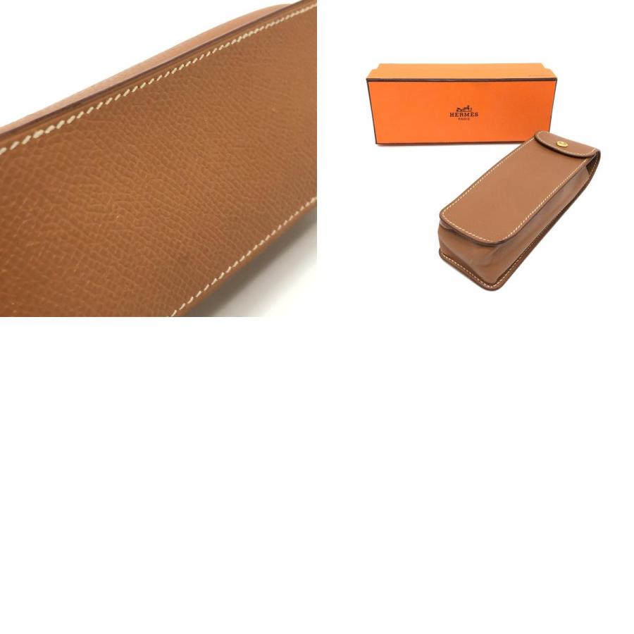 HERMES エルメス ガムケース ペンケース ゴールド金具 C□刻印 筆箱 小物入れ マルチポーチ 雑貨 ポーチ ゴールド レディース【中古】 | HERMES | 09