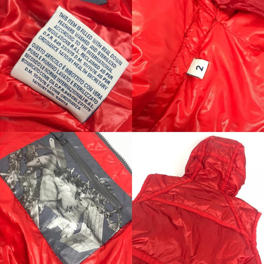 MONCLER モンクレール HEVER GILET HEVER VEST アパレル 袖なし ダウン  フード付き ダウンベスト レッド メンズ【中古】 | MONCLER | 08