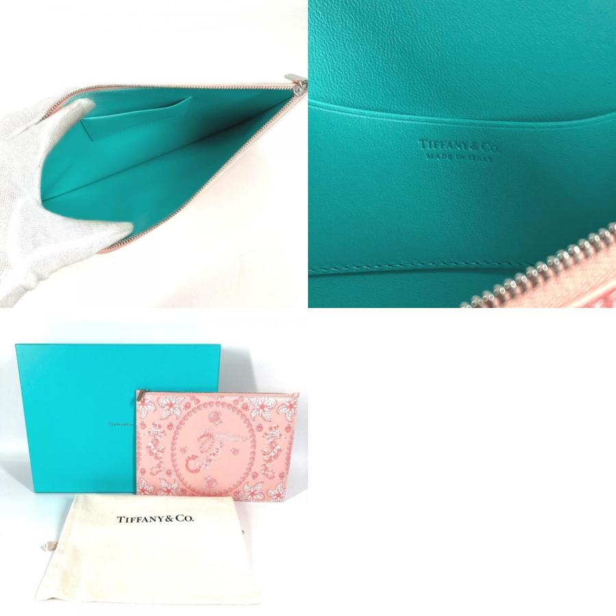 新品同様 TIFFANY&Co. ティファニー ロゴ カバン ポーチ クラッチバッグ ピンク レディース【中古】 | TIFFANY&Co. | 09