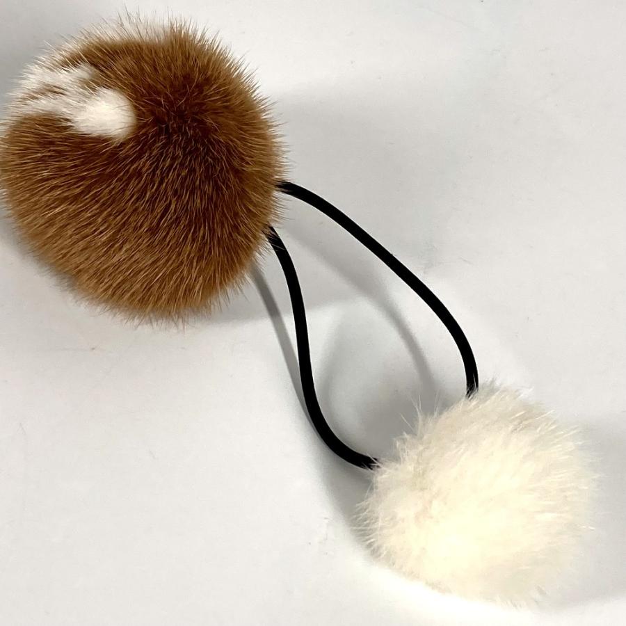 美品 LOUIS VUITTON ルイヴィトン M77738 シュシュヴィゾンLVコージー アクセサリー ヘアゴム ファー シュシュ マロン ブラウン【中古】 | LOUIS VUITTON | 05