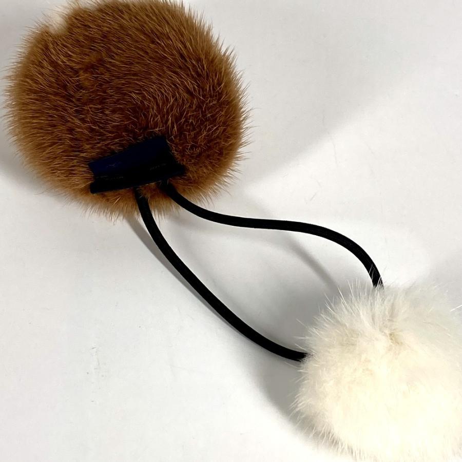美品 LOUIS VUITTON ルイヴィトン M77738 シュシュヴィゾンLVコージー アクセサリー ヘアゴム ファー シュシュ マロン ブラウン【中古】 | LOUIS VUITTON | 06