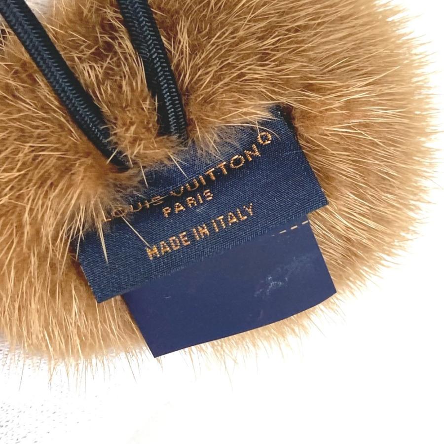 美品 LOUIS VUITTON ルイヴィトン M77738 シュシュヴィゾンLVコージー アクセサリー ヘアゴム ファー シュシュ マロン ブラウン【中古】 | LOUIS VUITTON | 07