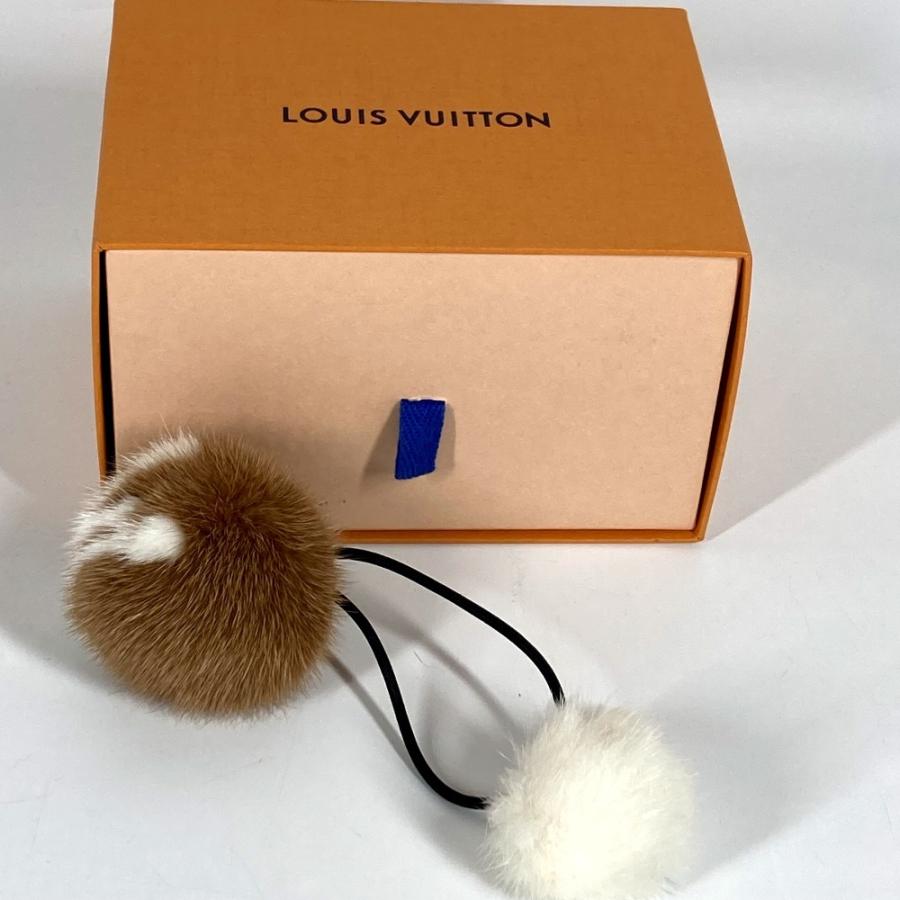 美品 LOUIS VUITTON ルイヴィトン M77738 シュシュヴィゾンLVコージー アクセサリー ヘアゴム ファー シュシュ マロン ブラウン【中古】 | LOUIS VUITTON | 08