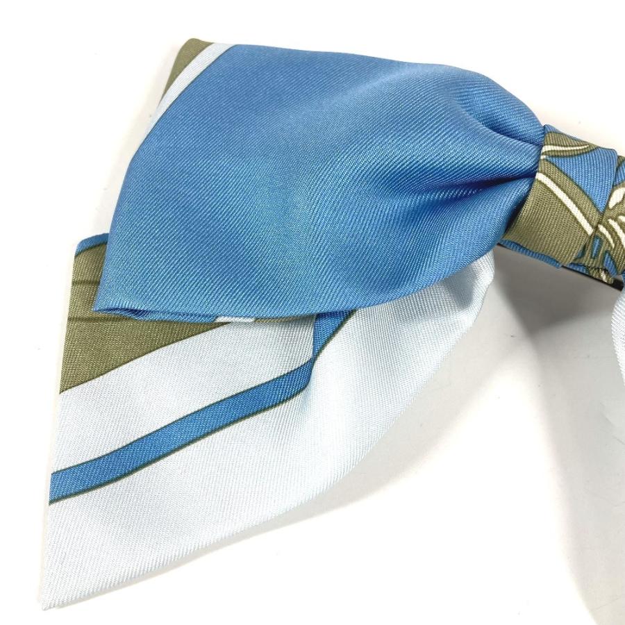 美品 HERMES エルメス バレッタ 《グルネル》エクスリブリス ヘアアクセサリー リボン りぼん エクスリブリス バレッタ ブルー 【中古】 | HERMES | 02