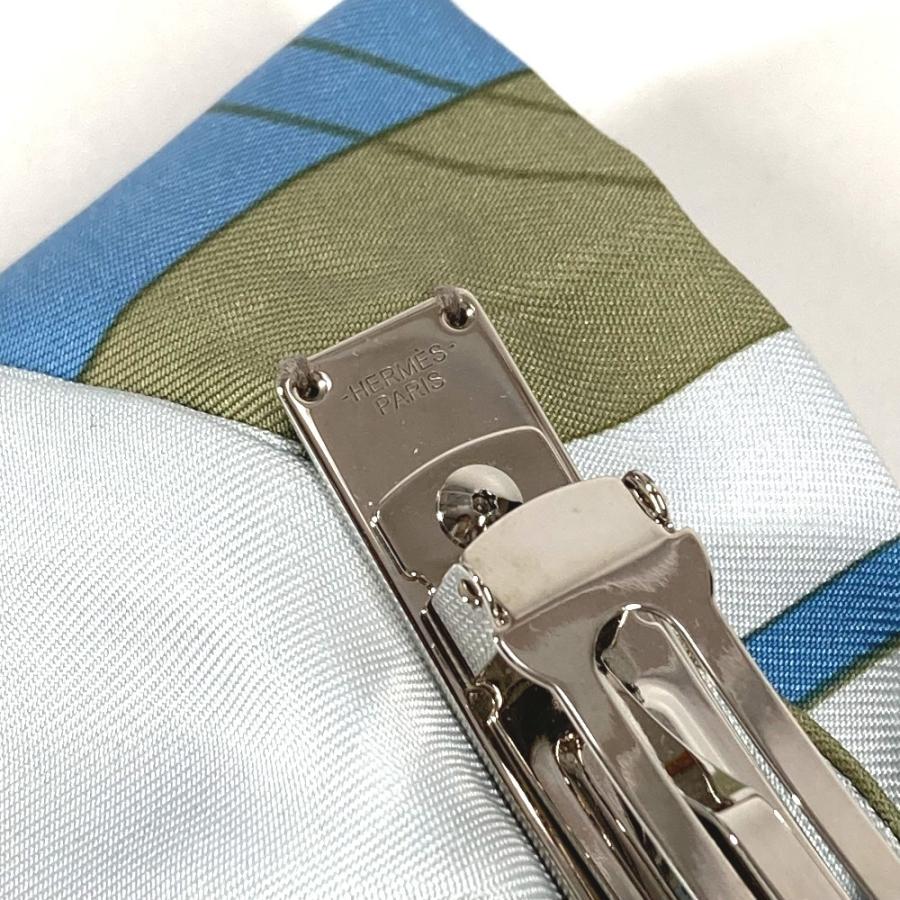美品 HERMES エルメス バレッタ 《グルネル》エクスリブリス ヘアアクセサリー リボン りぼん エクスリブリス バレッタ ブルー 【中古】 | HERMES | 06