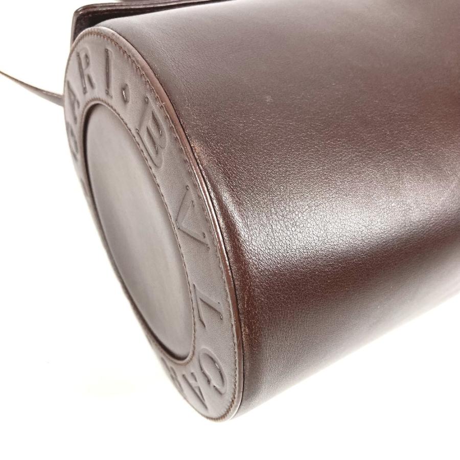 BVLGARI ブルガリ ロゴマニア 筒形 ドラム型 カバン フラップ ショルダーバッグ ブラウン ユニセックス【中古】 | BVLGARI | 06